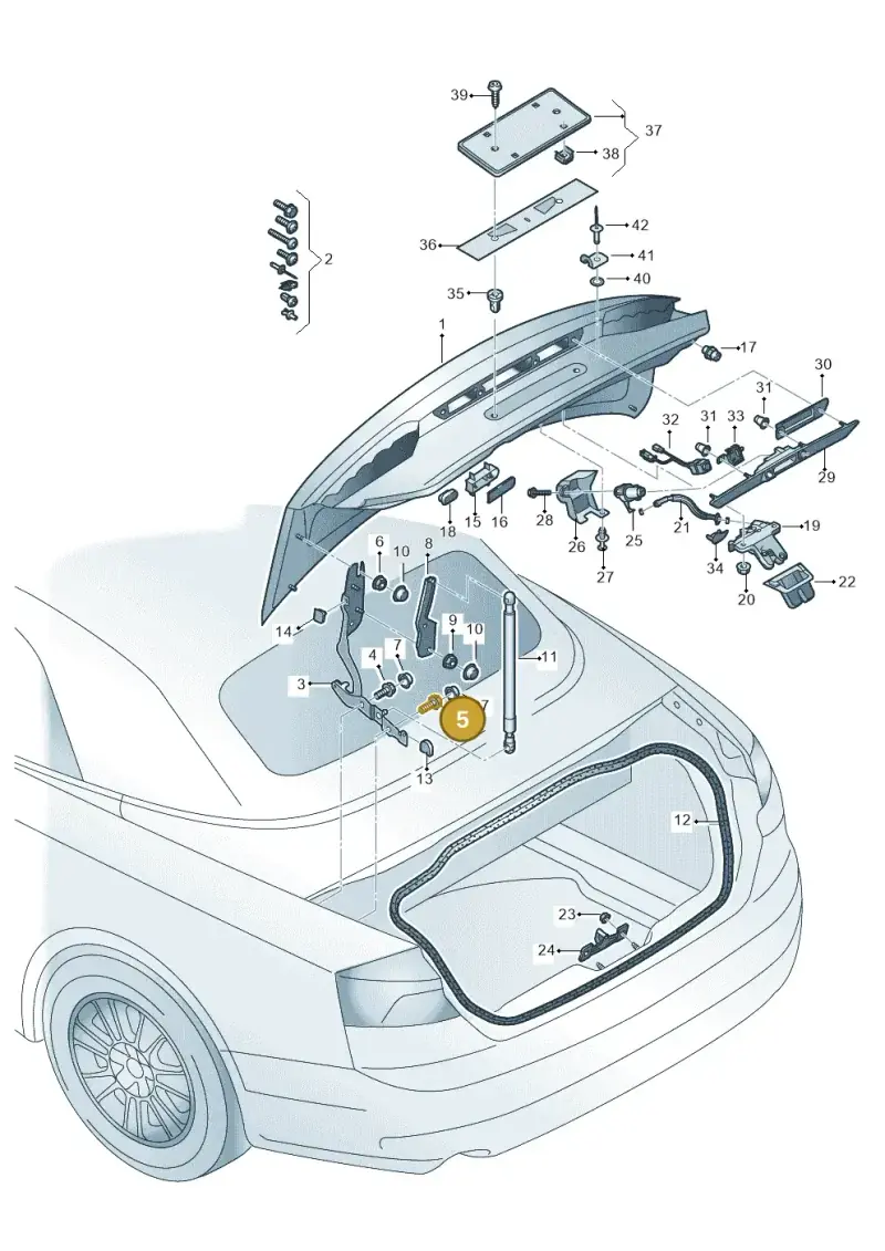 8E0827409 — Audi A5 Cabrio 2.0 (2016-2018) diagram 848827000, position 5
