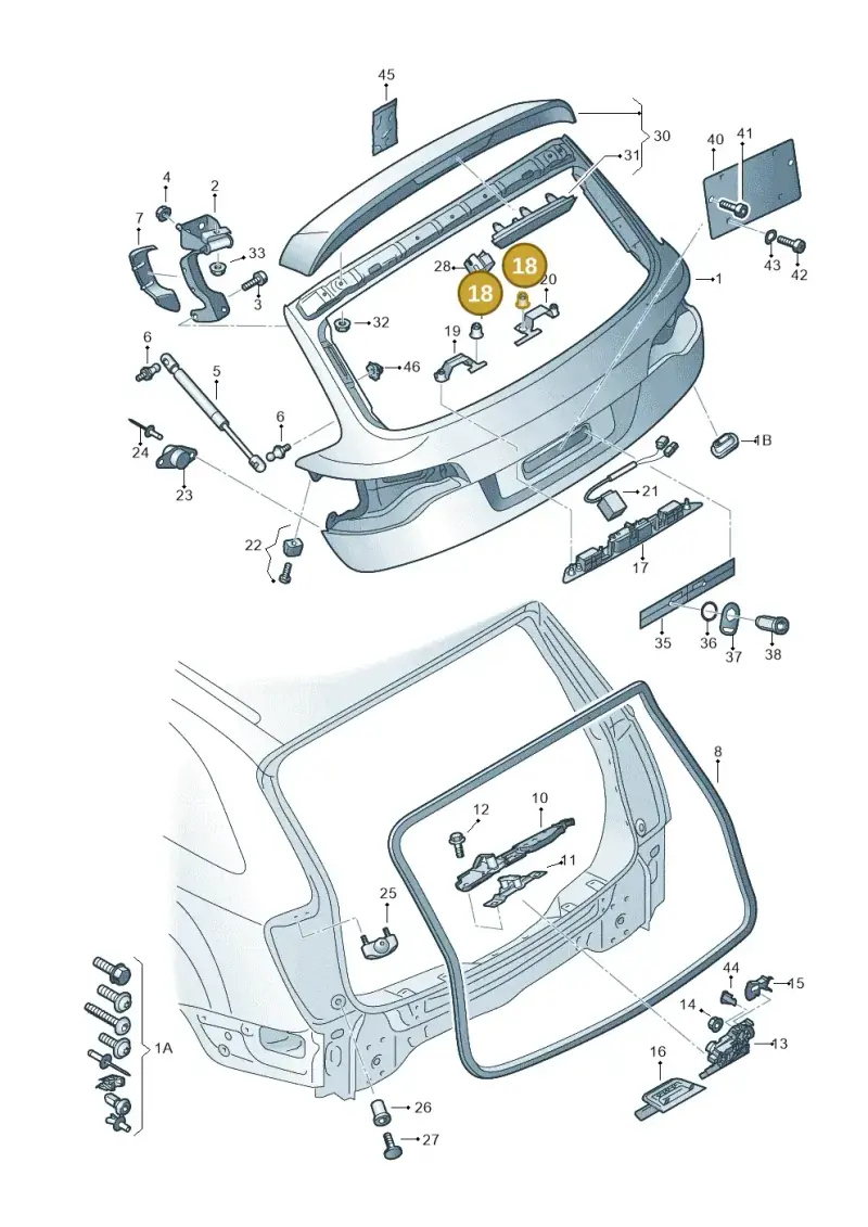 8E0827657F — Audi Q7 qu. 3.0 TDI (2009-2015) diagram 493827000, position 18