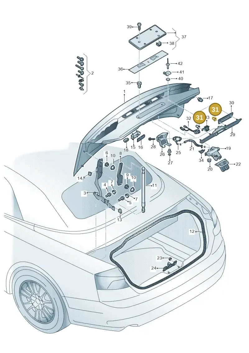 8E0827657F — Audi A5 Cabrio 2.0 (2016-2018) diagram 848827000, position 31