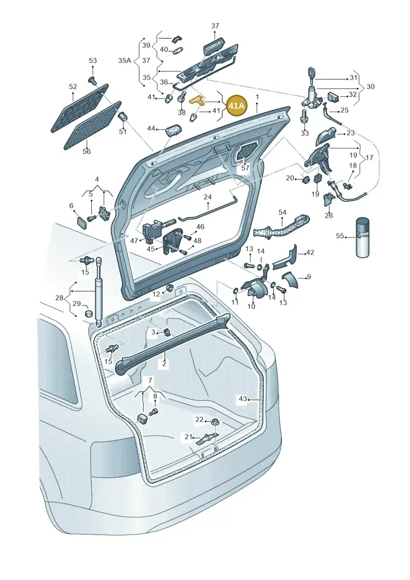8E0827657H — Audi A4/S4/Av./qu.     05> (2005-) diagram 249827200, position 41A