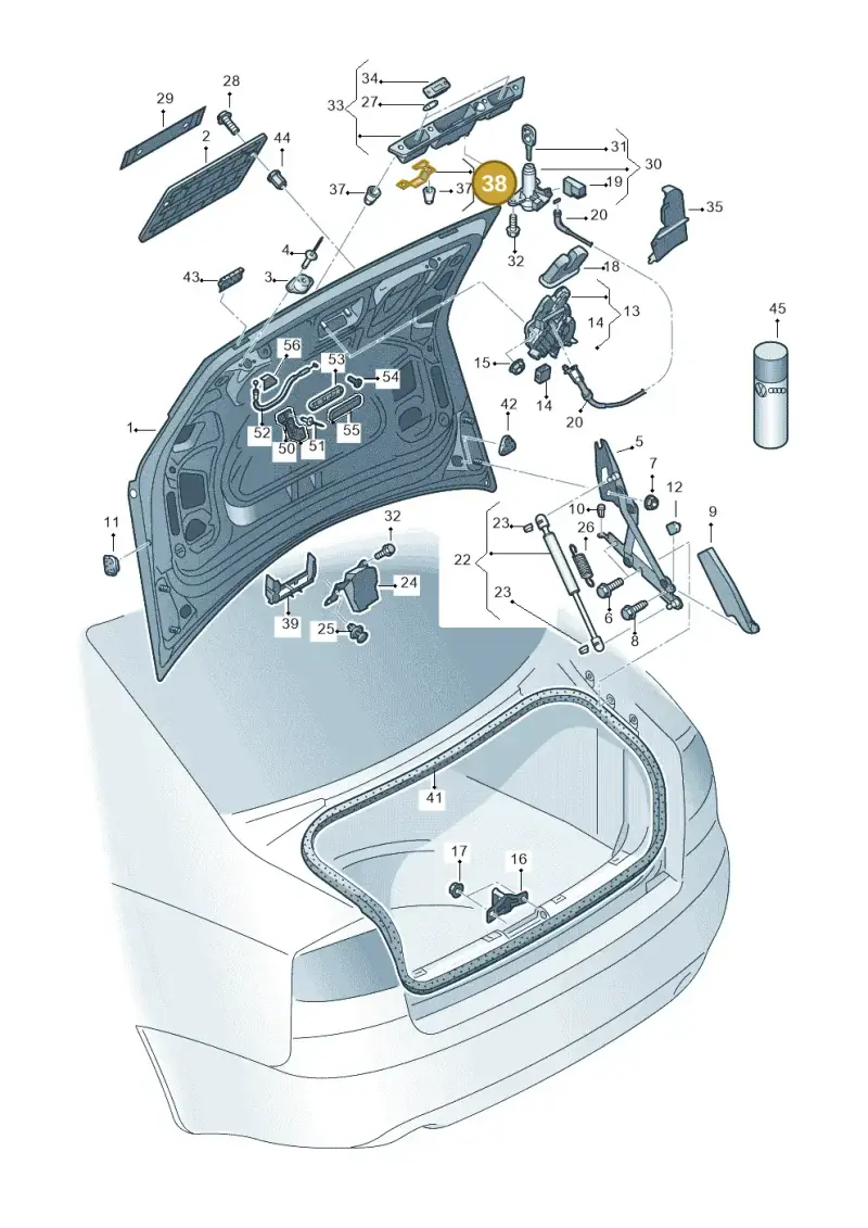 8E0827657H — Audi A4/S4/Av./qu.     05> (2005-) diagram 454827000, position 38