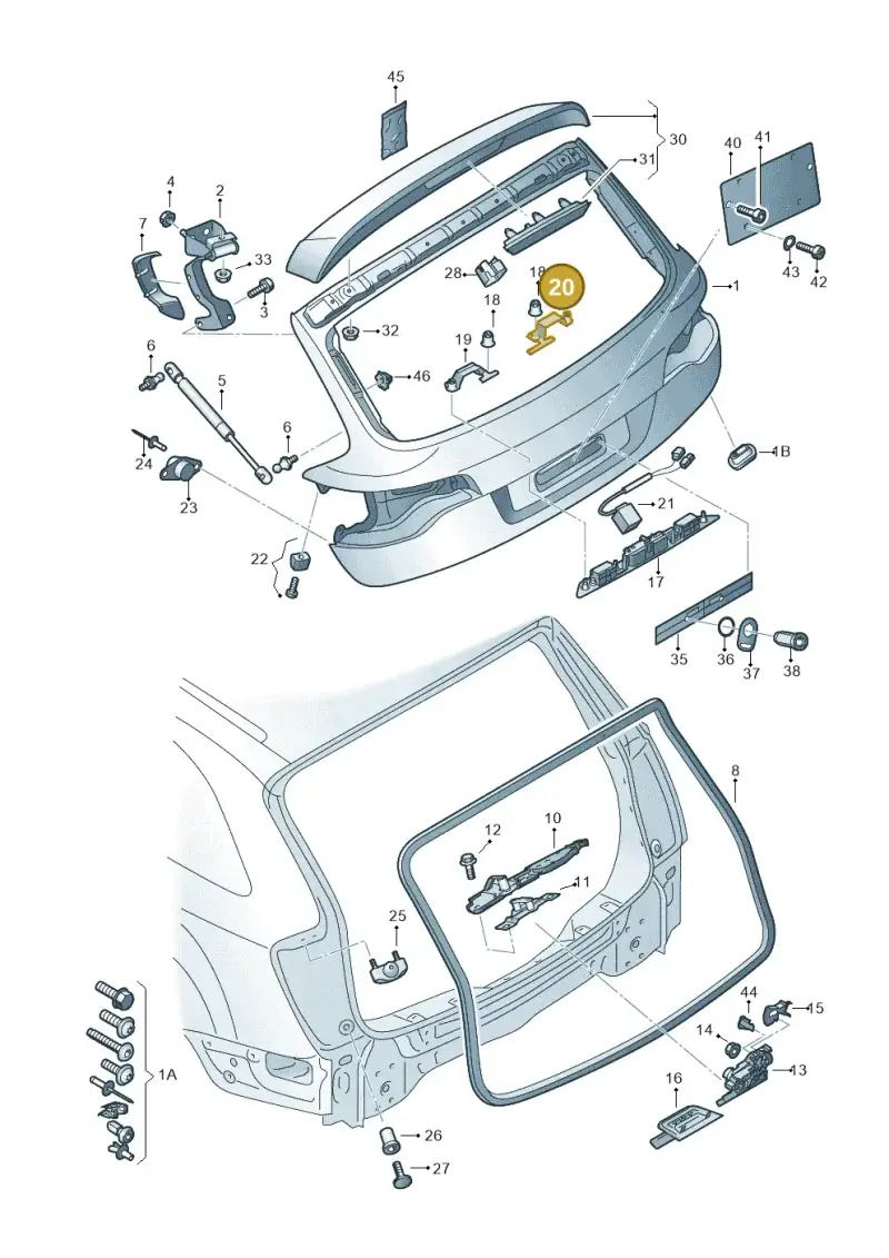 8E0827657H — Audi Q7 qu. 3.0 TDI (2009-2015) diagram 493827000, position 20