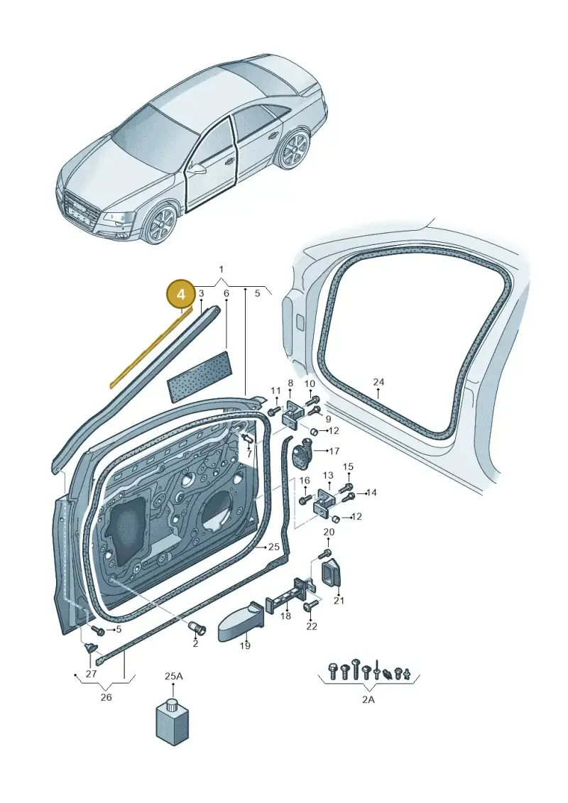 8E0831575A — Audi A8L qu. 3.0 TDI (2013-2018) diagram 696831100, position 4
