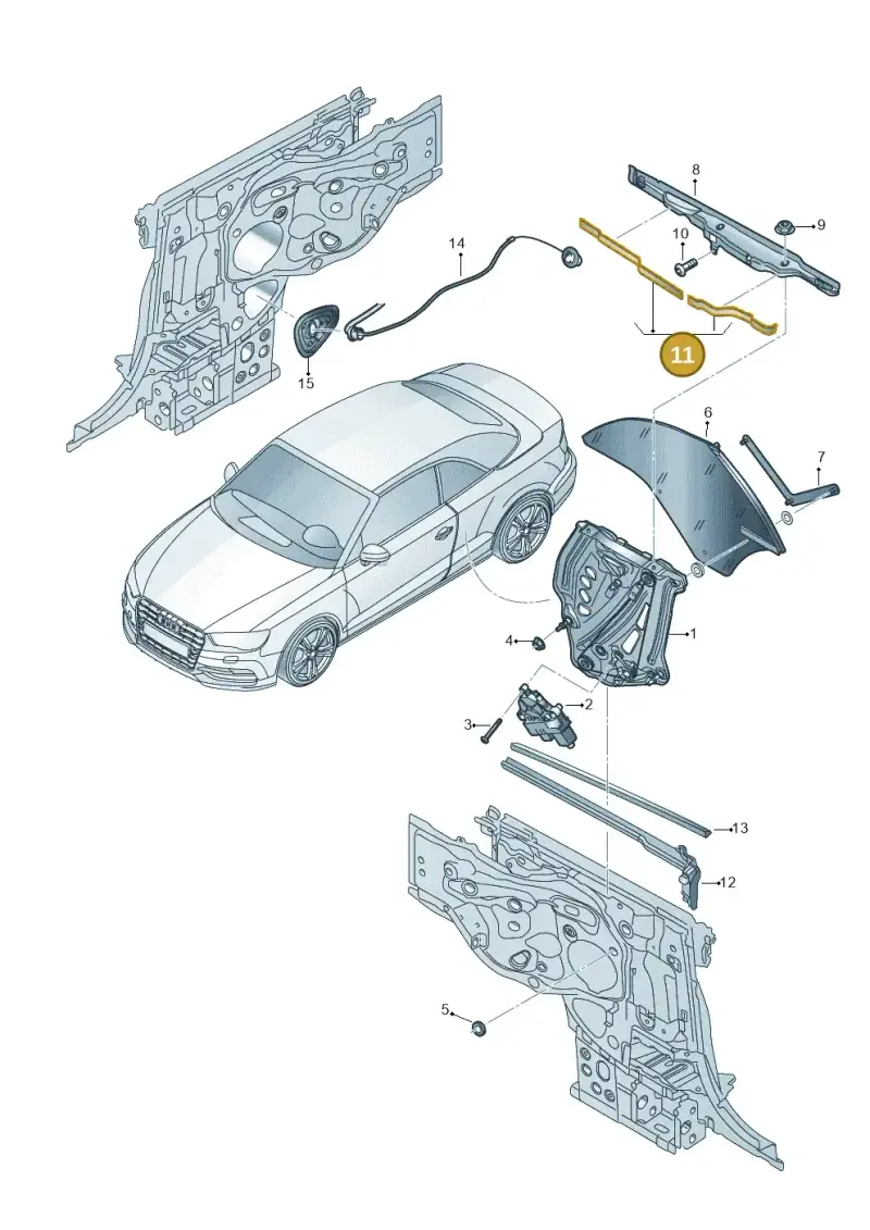 8E0831575A — Audi A3 Cabrio (2016-2020) diagram 778839600, position 11