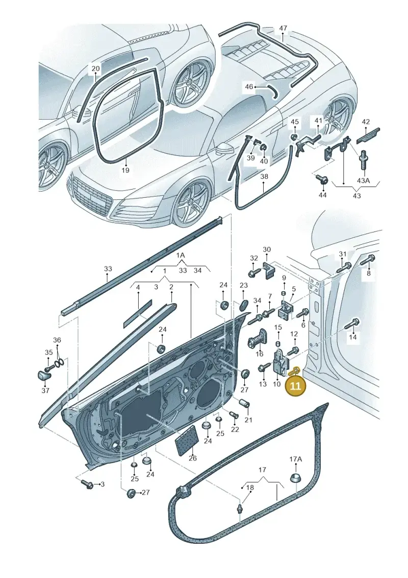 8E0837453A — Audi R8 qu. 5.2 (2012-2015) diagram 618831100, position 11