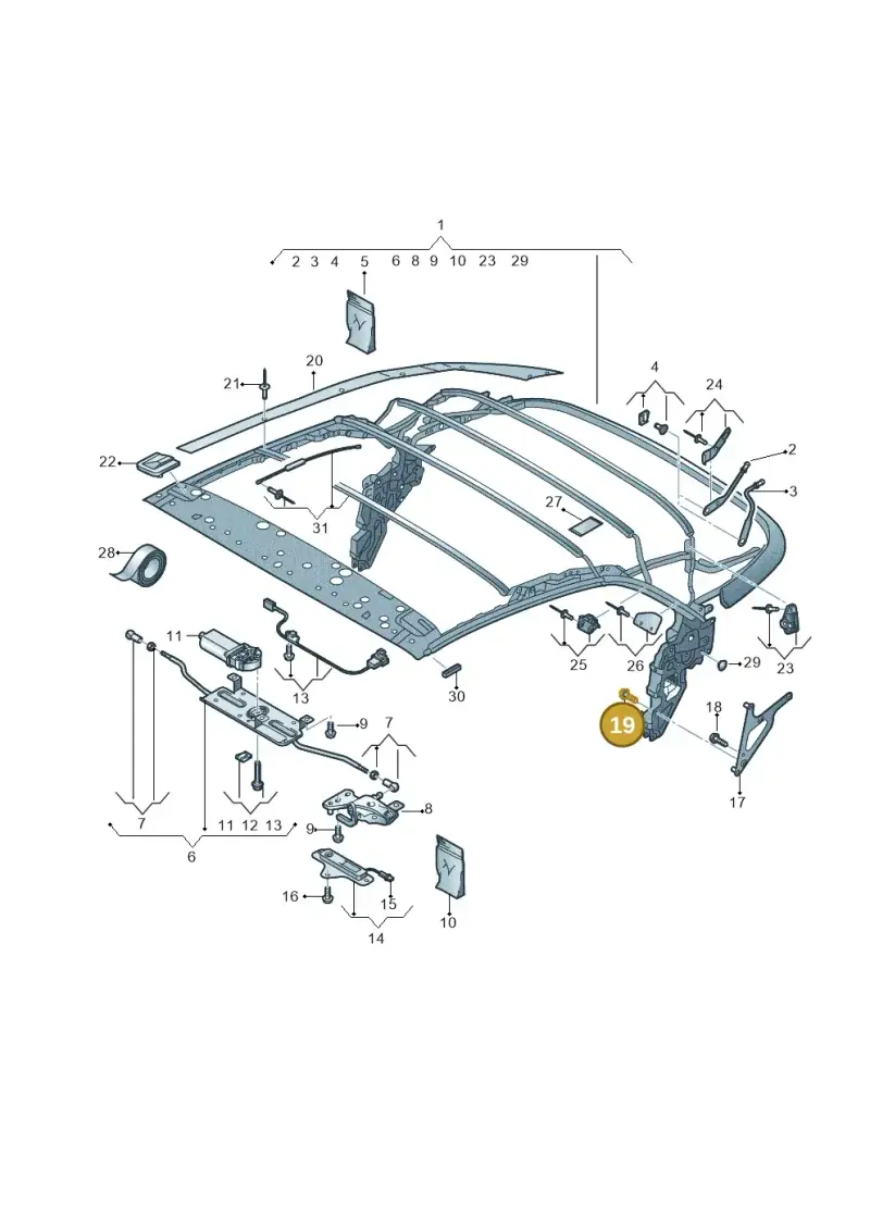8E0837453A — Audi A3 Cabrio (2016-2020) diagram 778871100, position 19