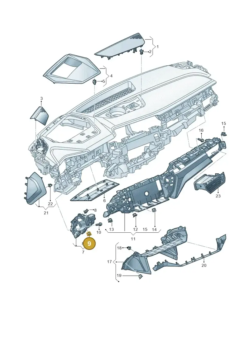 8E0853107 — Audi Q8 e-tron (2018-2020) diagram 586857150, position 9