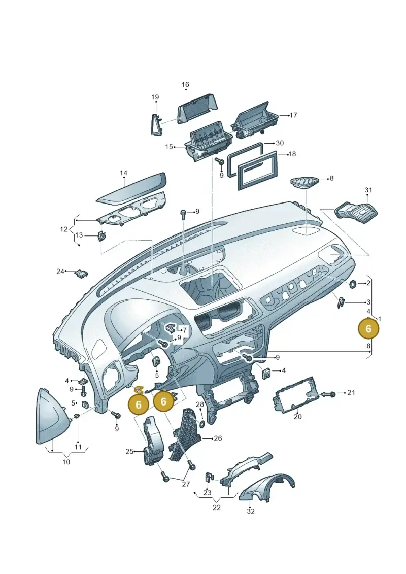 8E0853107 — Audi Q3 1.4 (2016-) diagram 728857100, position 6