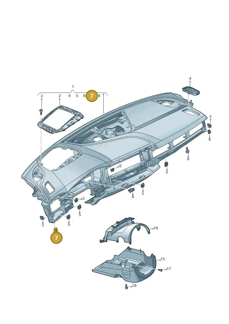 8E0853107 — Audi RS4 Avant (2017-) diagram 848857100, position 7
