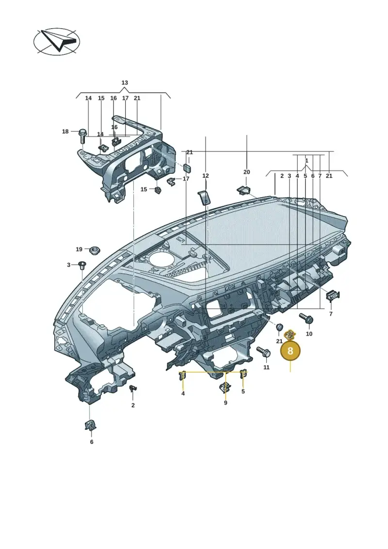 8E0853107 — Audi RS e-tron GT (2020-2020) diagram 4j1857100, position 8