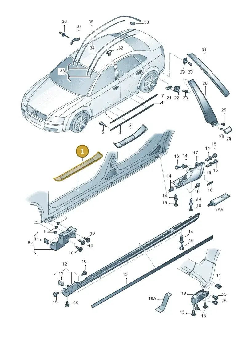 8E0853373Q01C — Audi RS4 qu.           07> (2006-) diagram 249853100, position 1
