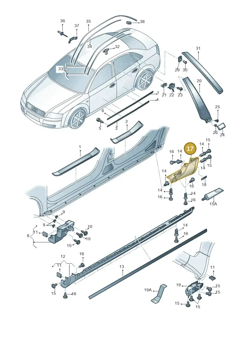 8E0853579C7DL — Audi A4/S4/Av./qu.     05> (2005-) diagram 249853100, position 17