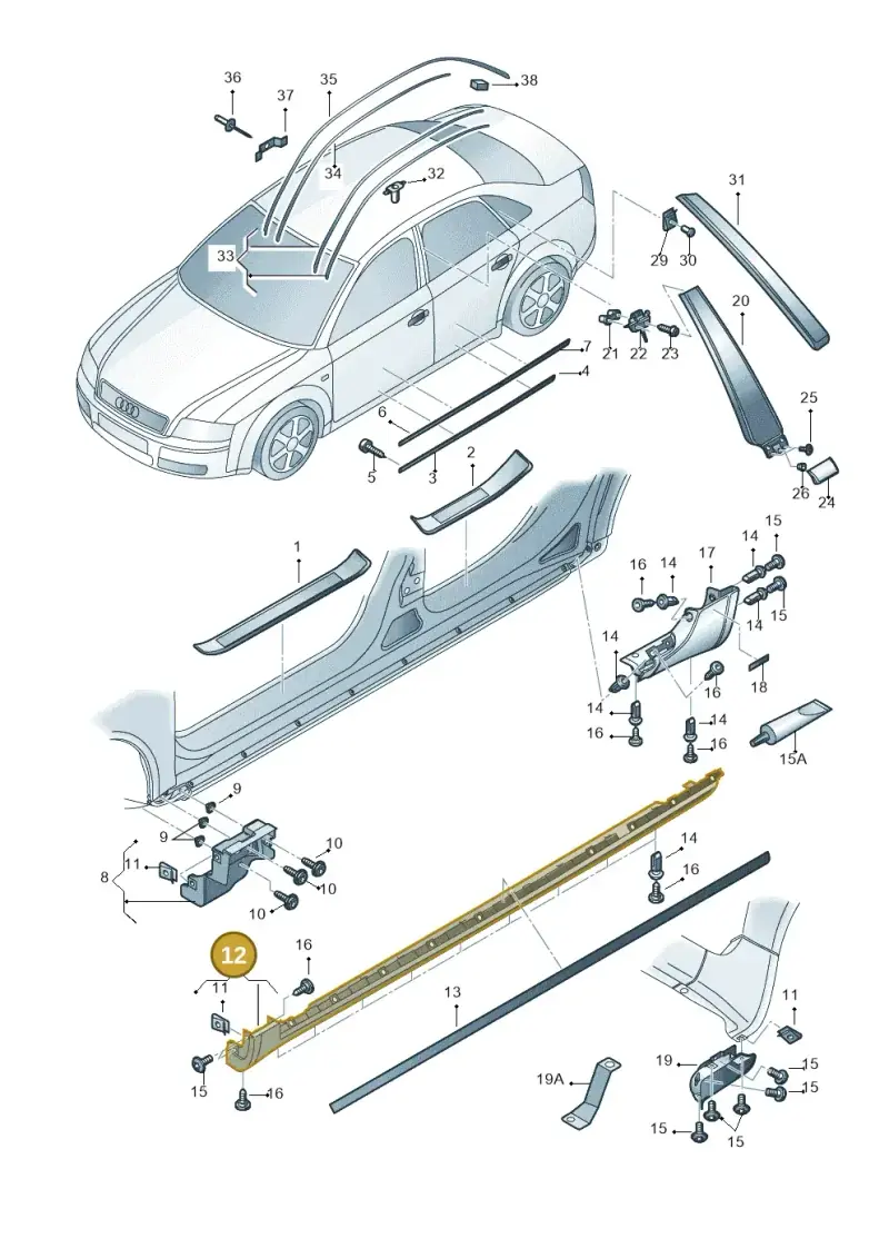 8E0853859D7DL — Audi RS4 qu.           07> (2006-) diagram 249853100, position 12