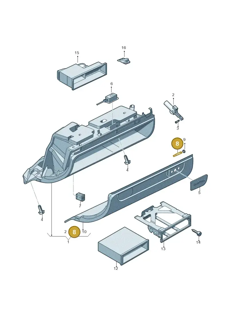 8E0857169 — Audi RS3 Sportback (2011-2012) diagram 412857200, position 8