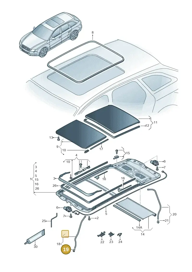 8E0877242 — Audi RS4 Av. qu. 4.2 (2012-2015) diagram 636877100, position 19