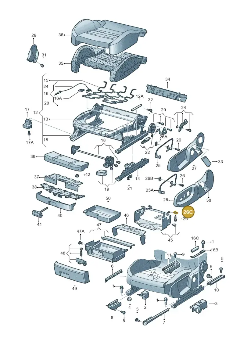 8E0881712D — Audi A4/S4/Av./qu. (2001-2004) diagram 249881000, position 26C