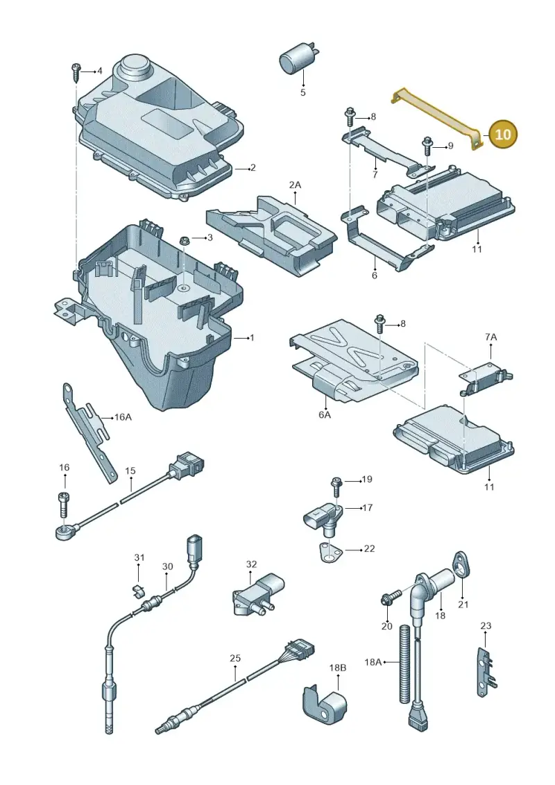 8E0907354 — Audi A6 2.7 TDI (2008-2011) diagram 448906000, position 10