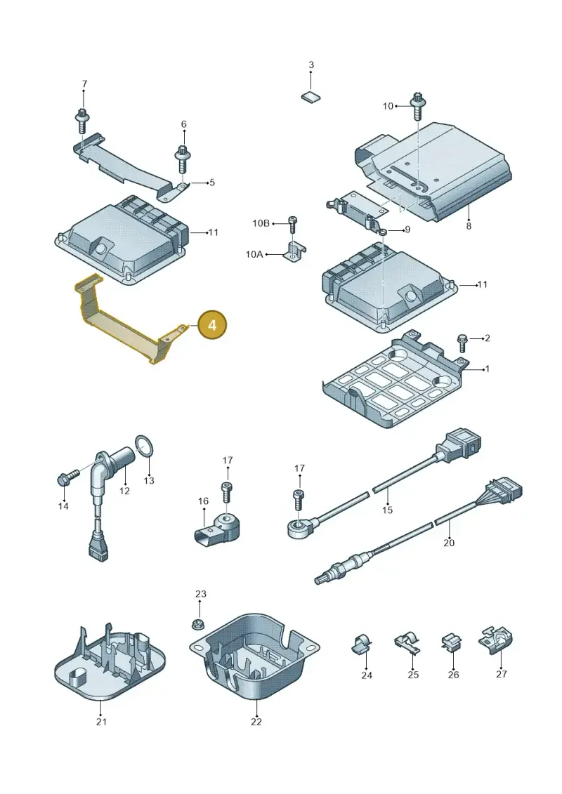 8E0907411J — Audi TTS Coupe 2.0 (2010-2014) diagram 609906000, position 4