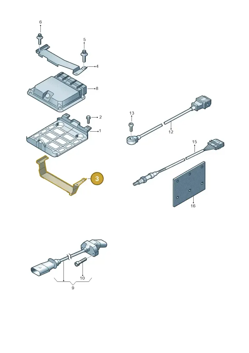 8E0907411J — Audi RS3 Sportback (2011-2012) diagram 676906000, position 3