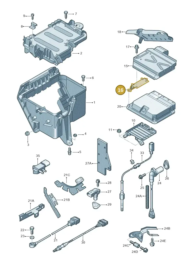 8E0907500H — Audi A8/S8/qu. lang    08> (2007-) diagram 291906000, position 16