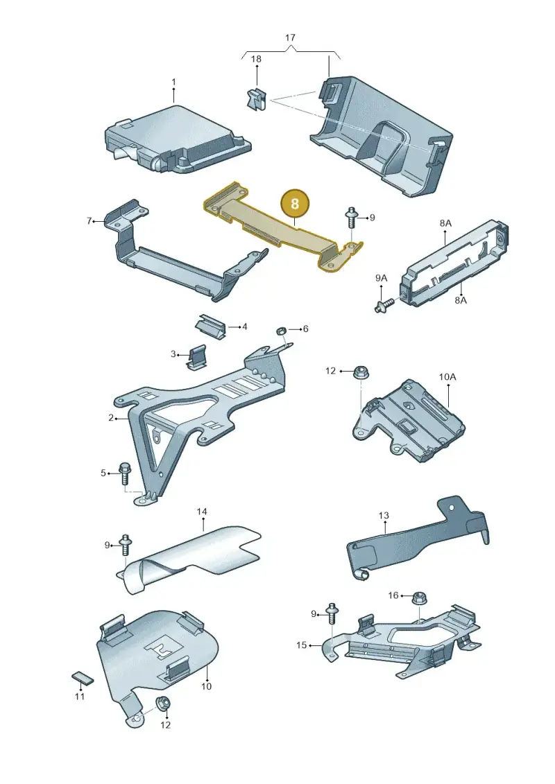 8E0907500J — Audi Q7 qu. 3.0 TDI (2009-2015) diagram 493906000, position 8
