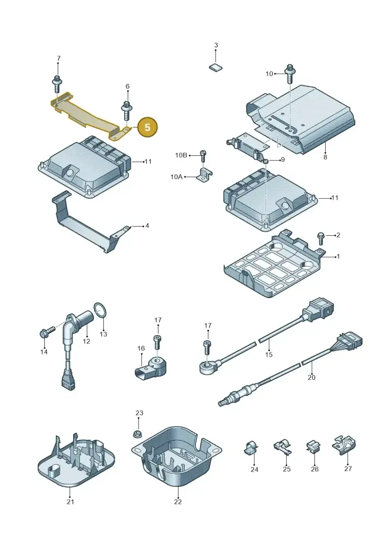 8E0907500J — Audi TTS Coupe 2.0 (2010-2014) diagram 609906000, position 5