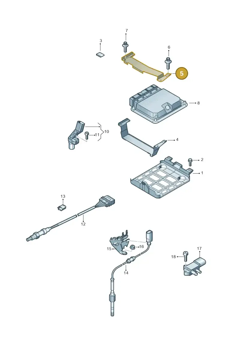 8E0907500J — Audi TTS Coupe 2.0 (2010-2014) diagram 707906100, position 5