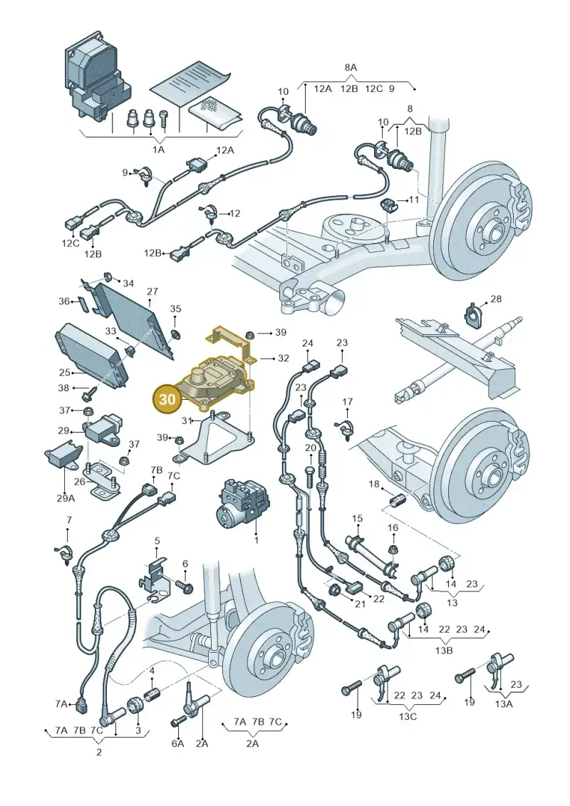 8E0907637A — Audi RS6 qu. (2003-2004) diagram 261927000, position 30