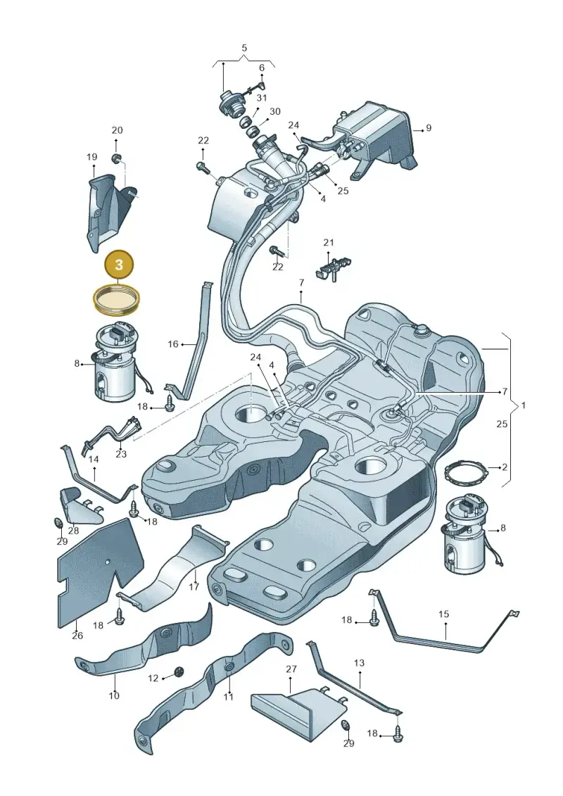 8E0919133B — Audi Q7 qu. 3.0 TDI (2009-2015) diagram 493201000, position 3