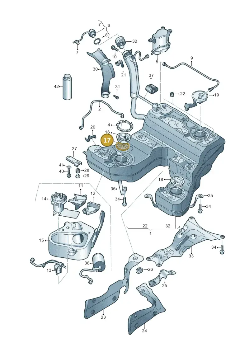 8E0919133B — Audi A8L qu. 3.0 TDI (2009-2014) diagram 696201000, position 17