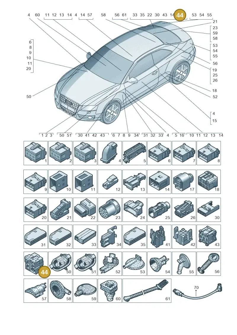 8E0937527 — Audi RS5 Cabrio (2012-2015) diagram 724971790, position 44