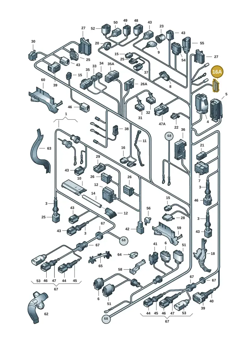 8E0971636 — Volkswagen Phaeton 4motion (2010-2016) diagram 258971830, position 16A