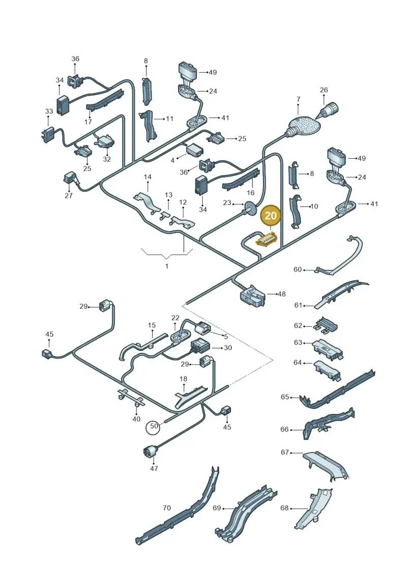 8E0971636 — Volkswagen Touran 1.9 (2008-2010) diagram 409971840, position 20