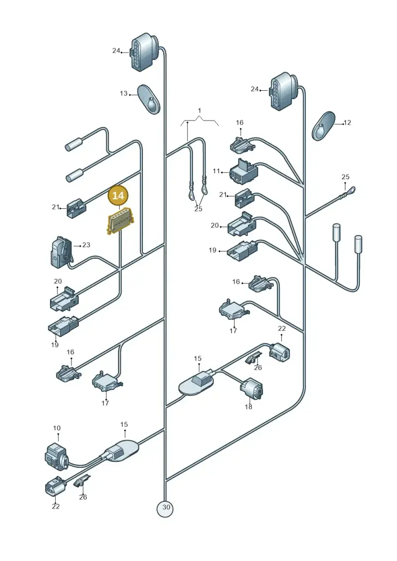 8E0971636 — Volkswagen Caddy panel van (2008-2010) diagram 443971840, position 14