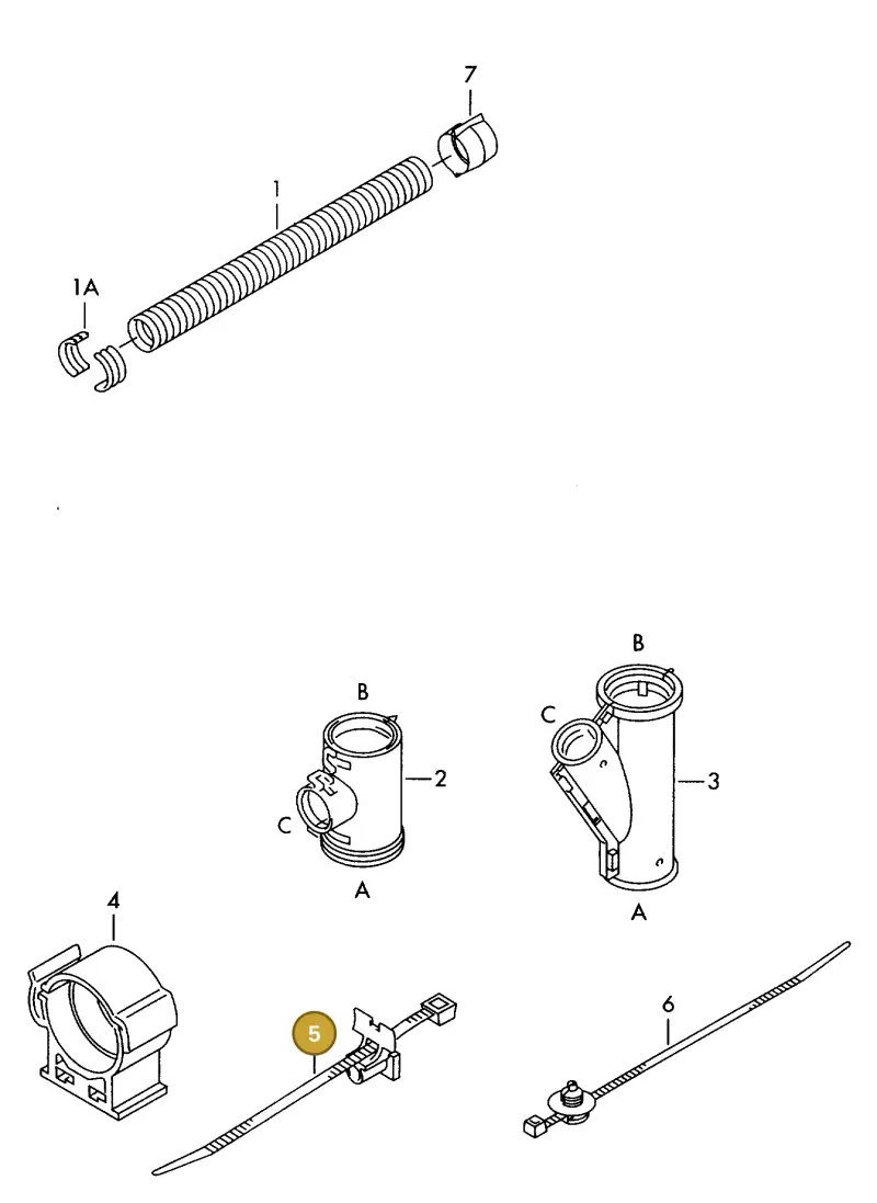 8E0971818A — Audi 1J0 platform diagram 198979000, position 5