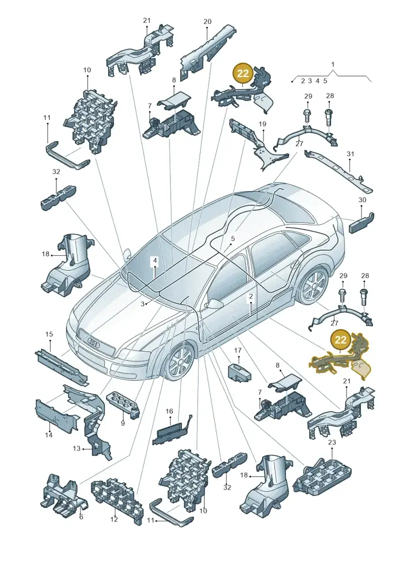 8E0971821A — Audi RS4 qu.           07> (2006-) diagram 249972800, position 22
