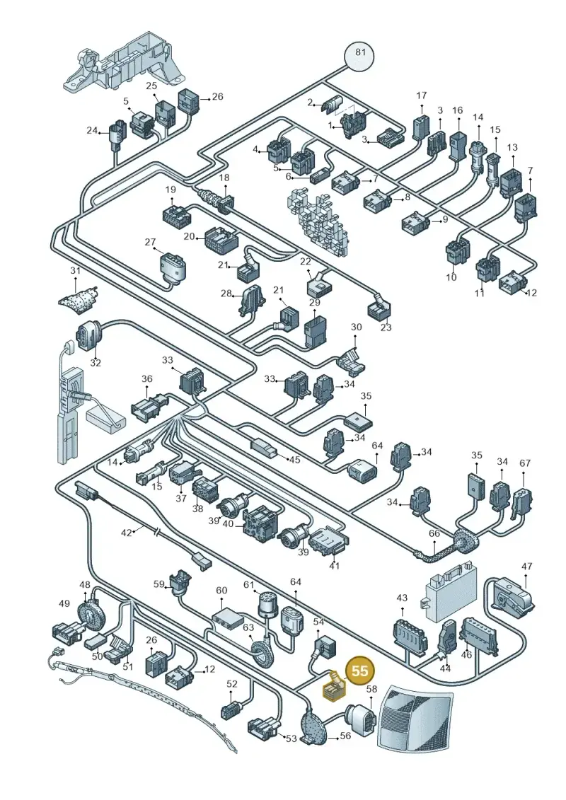 8E0971821A — Audi A4/AV./QU.    "CN"03>05 (2003-2005) diagram 249972810, position 55