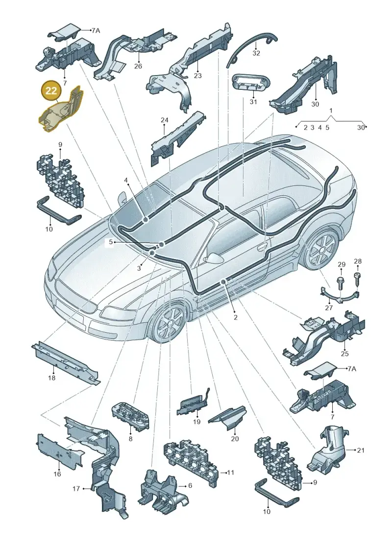 8E0971822 — Audi RS4 Cabrio qu.    08> (2007-) diagram 273972800, position 22