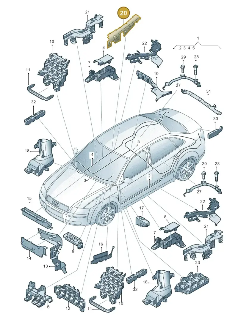 8E0971824AA — Audi RS4 qu.           07> (2006-) diagram 249972800, position 20