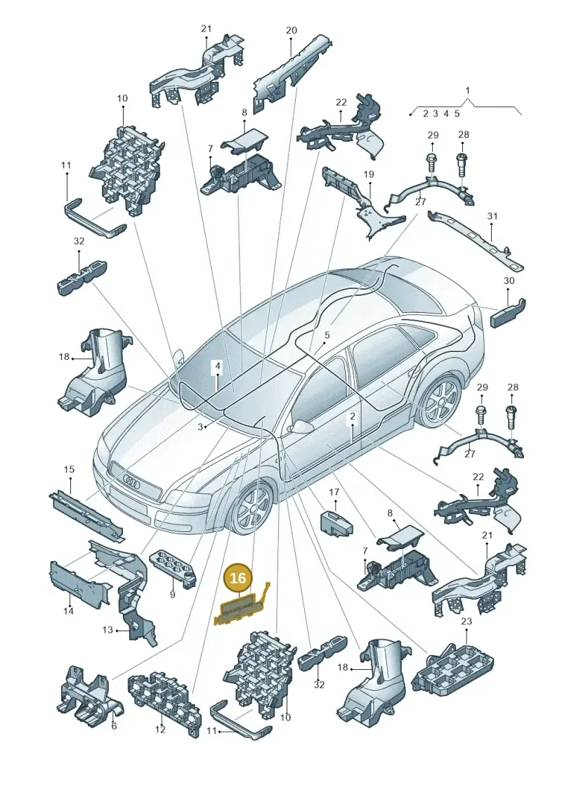 8E0971824P — Audi RS4 qu.           07> (2006-) diagram 249972800, position 16