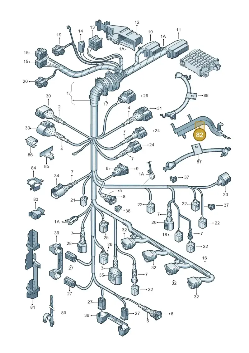 8E0971824Q — Audi A4/S4/Av./qu.     05> (2005-) diagram 249971140, position 82