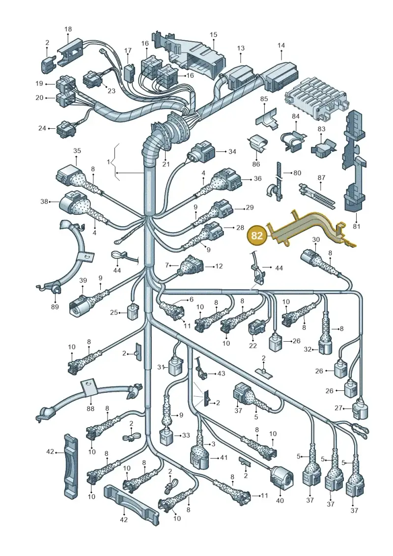 8E0971824Q — Audi A4/S4 Cabrio./qu. 07> (2006-) diagram 249971180, position 82