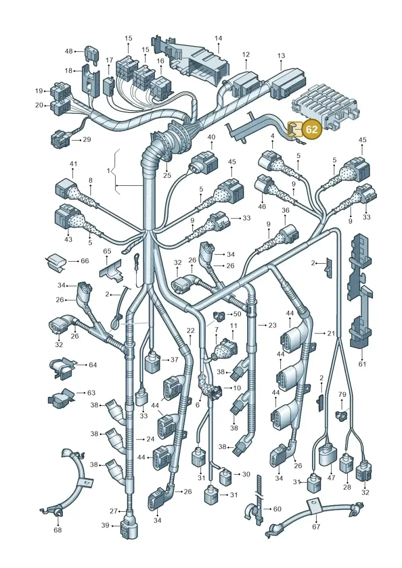 8E0971824Q — Audi A4/S4 Cabrio./qu. (2002-2006) diagram 249971300, position 62