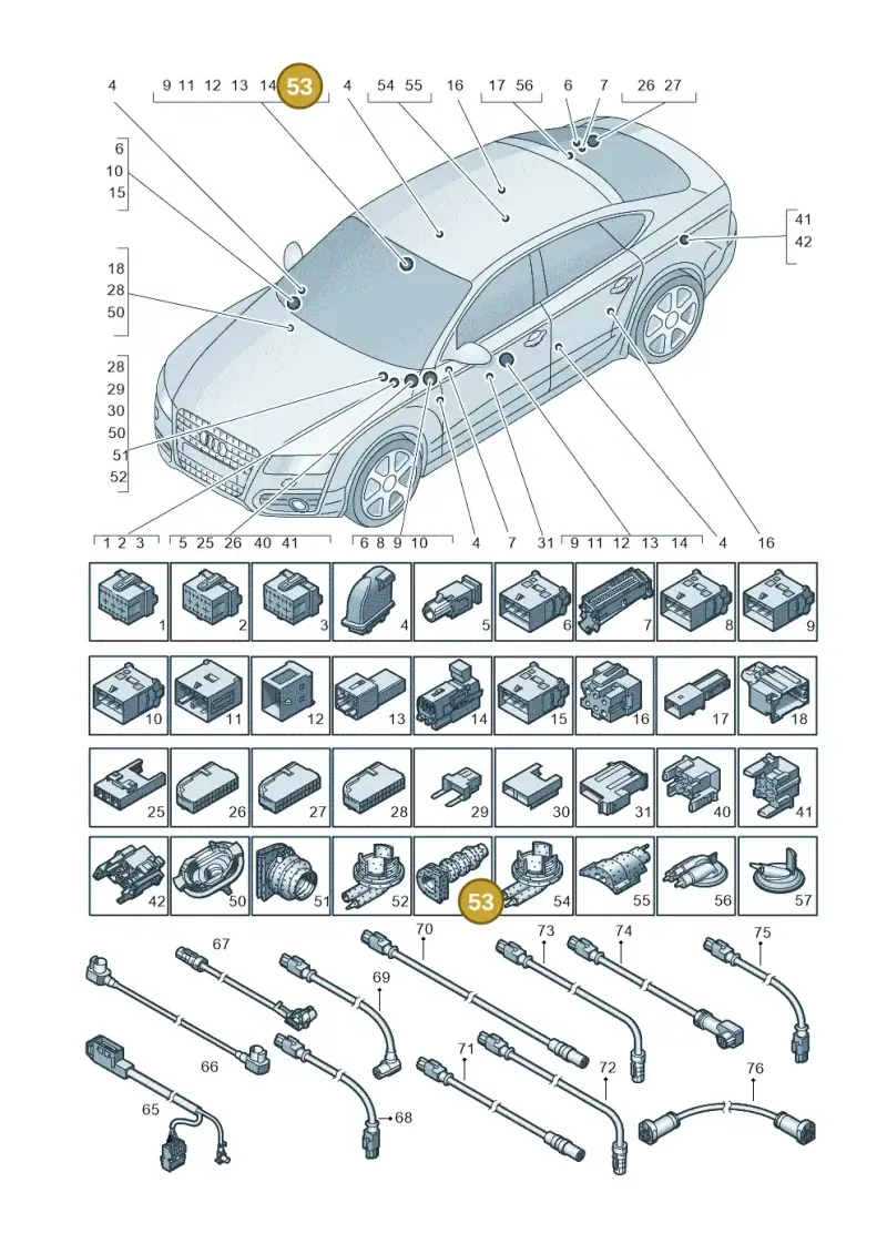 8E0971841C — Audi A7 Sportback (2010-2015) diagram 711971790, position 53