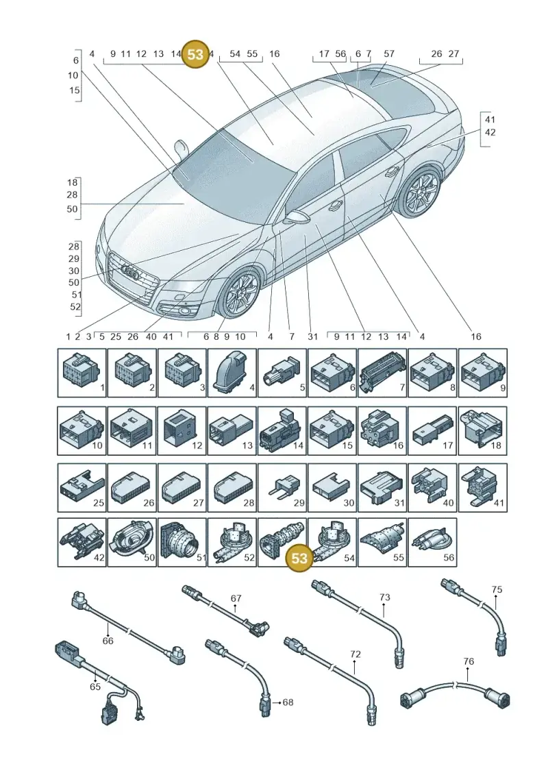 8E0971841C — Audi RS7 Sportback (2013-2018) diagram 765971790, position 53