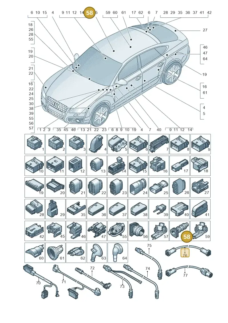 8E0971841C — Audi A7 Sportback (2014-2018) diagram 788971790, position 58