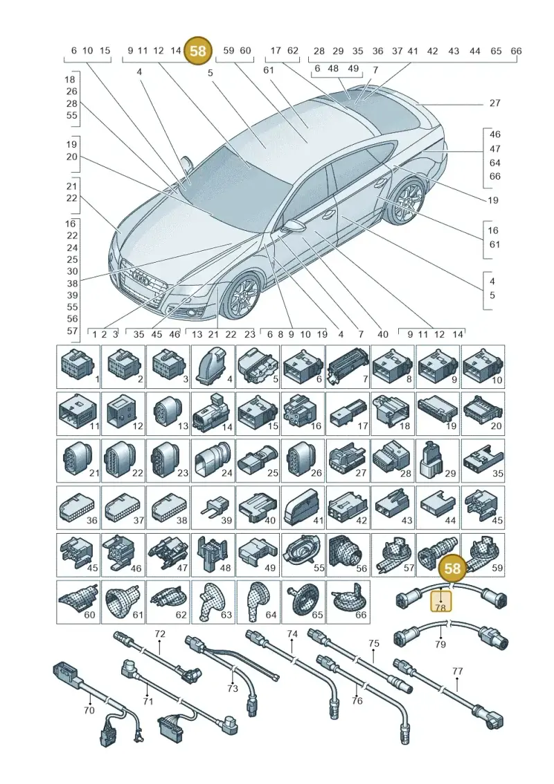 8E0971841C — Audi A6 qu. 3.0 tdi (2014-2018) diagram 798971790, position 58