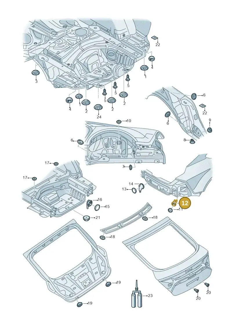 8E0971841H — Audi A7 Sportback (2014-2018) diagram 711803360, position 12