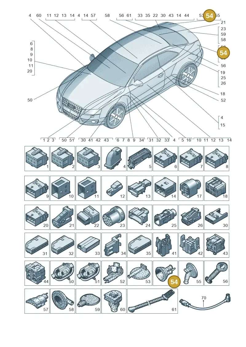 8E0971841H — Audi RS4 Av. qu. 4.2 (2012-2015) diagram 724971790, position 54