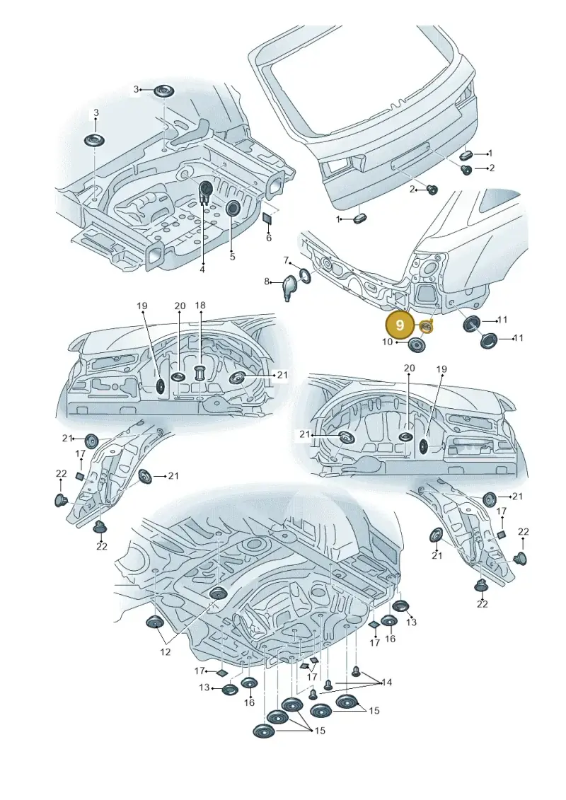 8E0971841H — Audi RS6 Avant (2013-2018) diagram 758803360, position 9